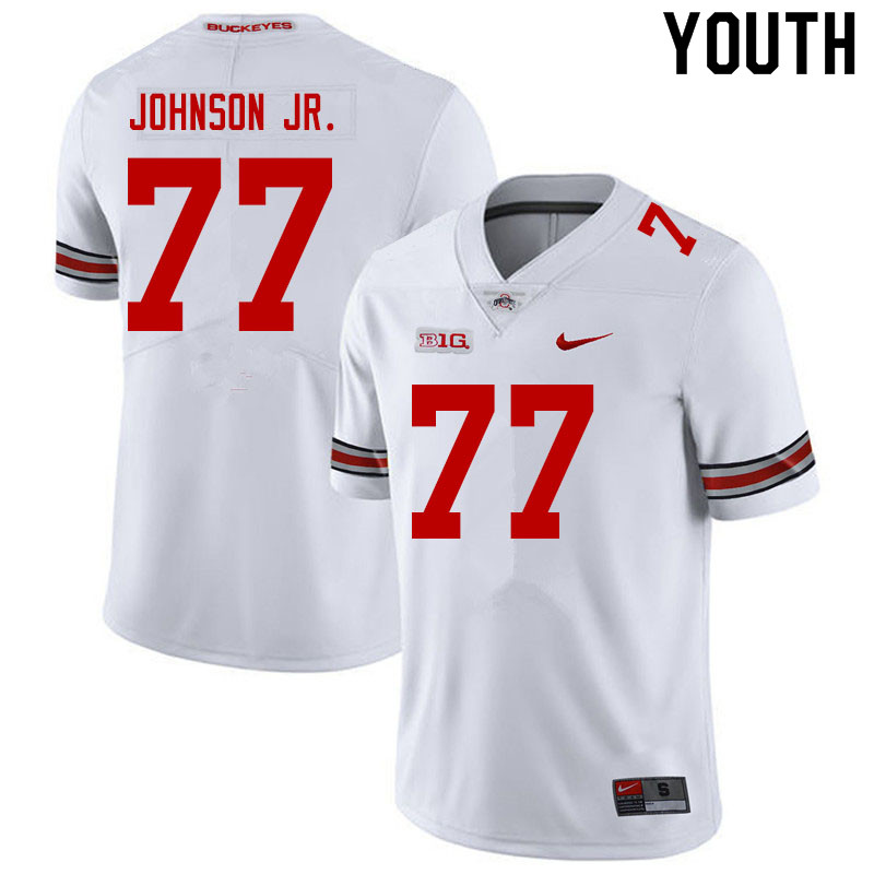 Youth #77 Paris Johnson Jr. Ohio State Buckeyes College Football Jerseys Sale-White